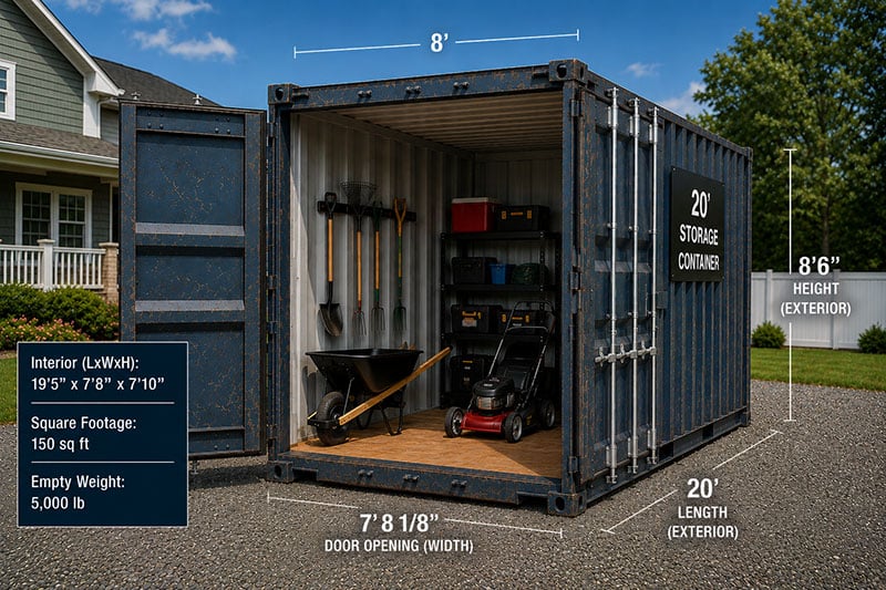 20' Storage Container Dimensions